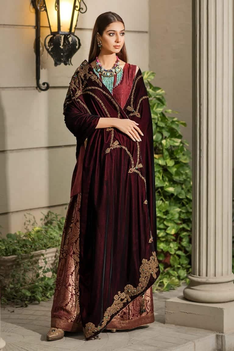 The Crimson Royal Garland Shawl