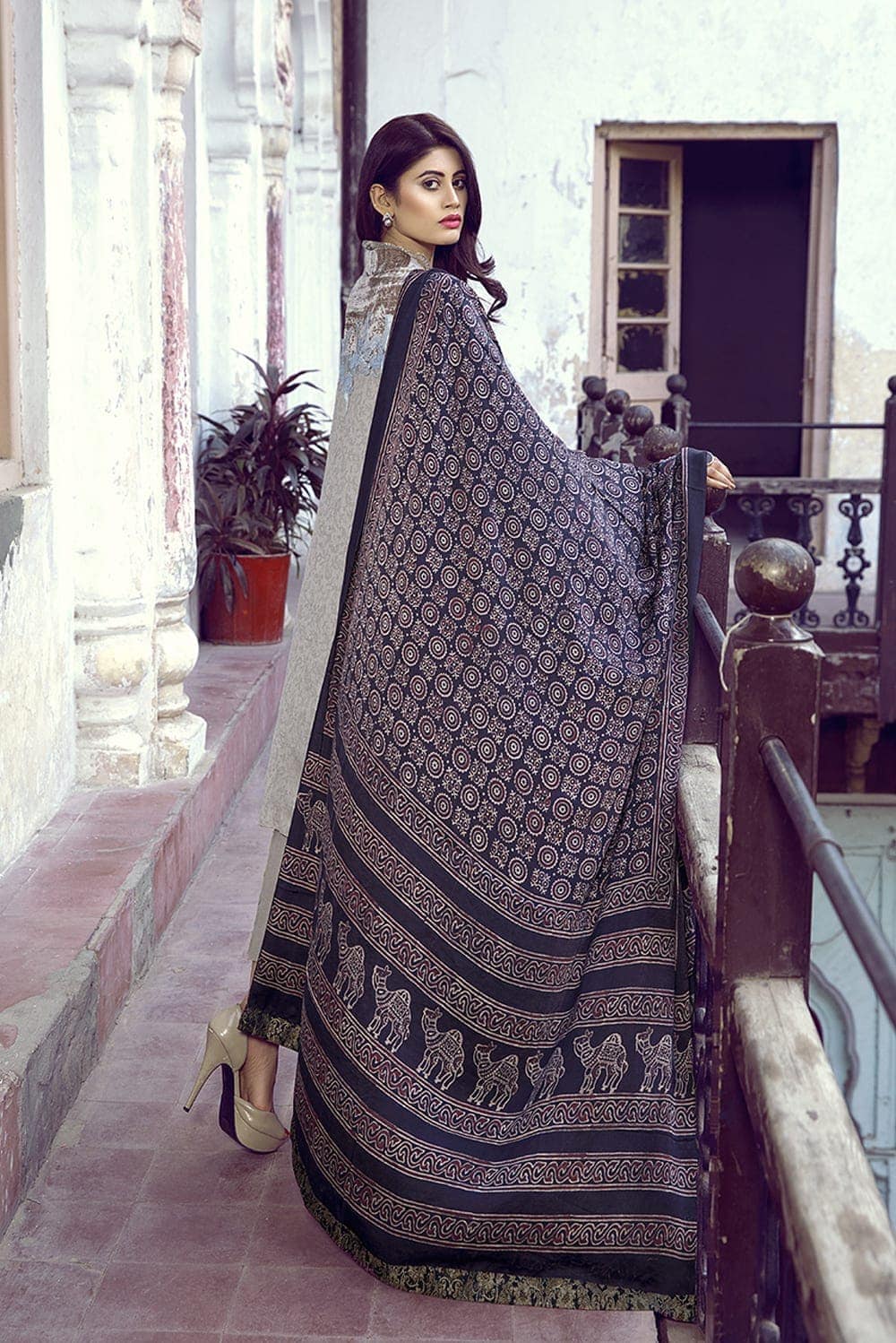 Black Ajrak Shawl
