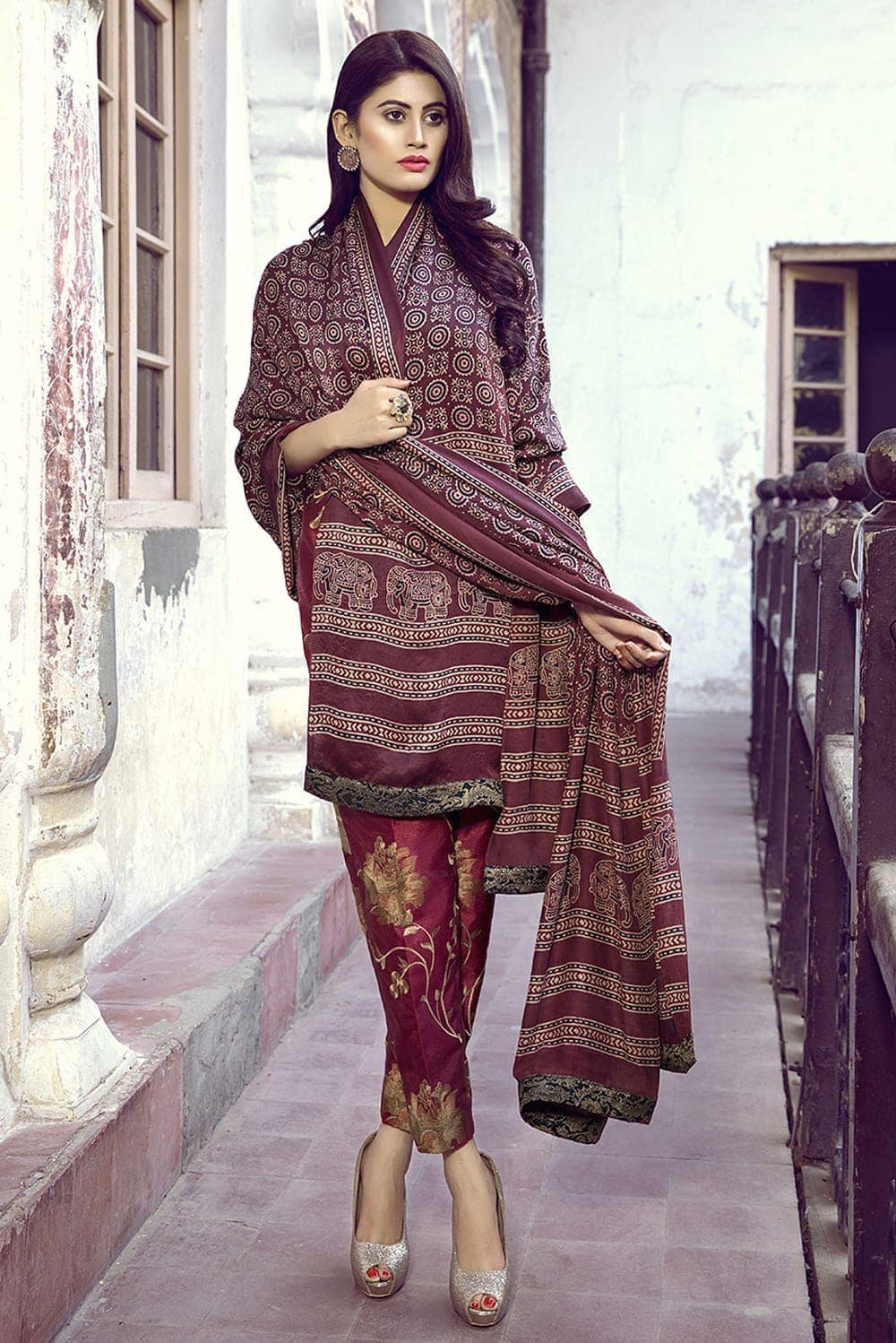 Crimson Red Ajrak Shawl