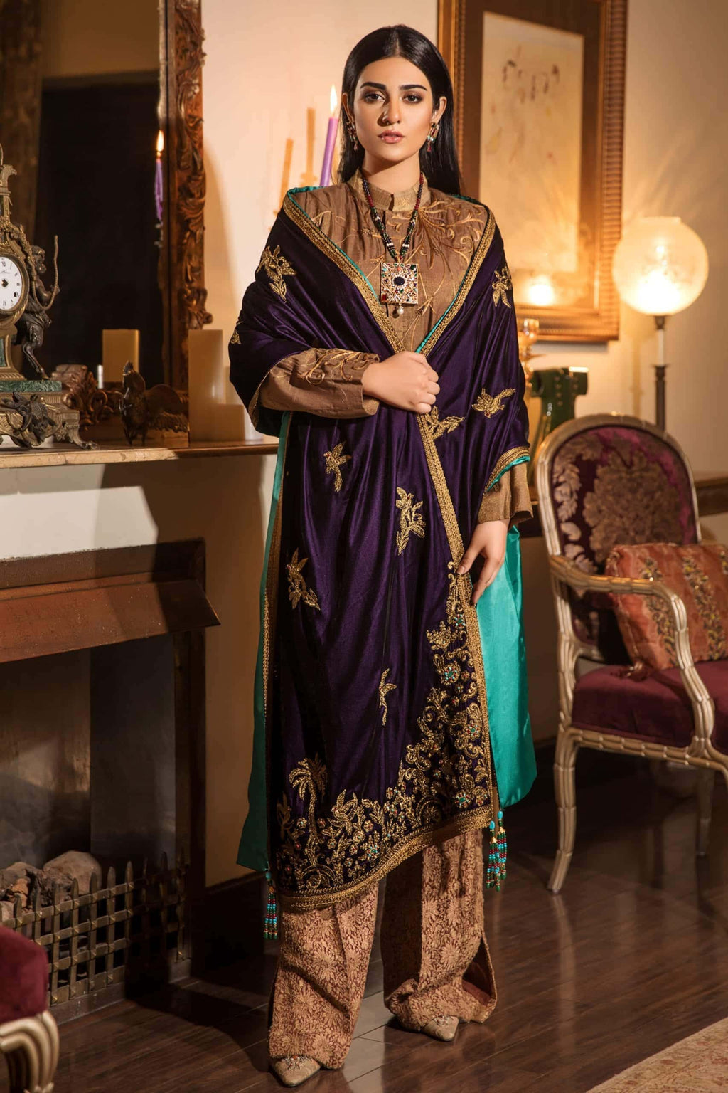 Opulent Orchid shawl