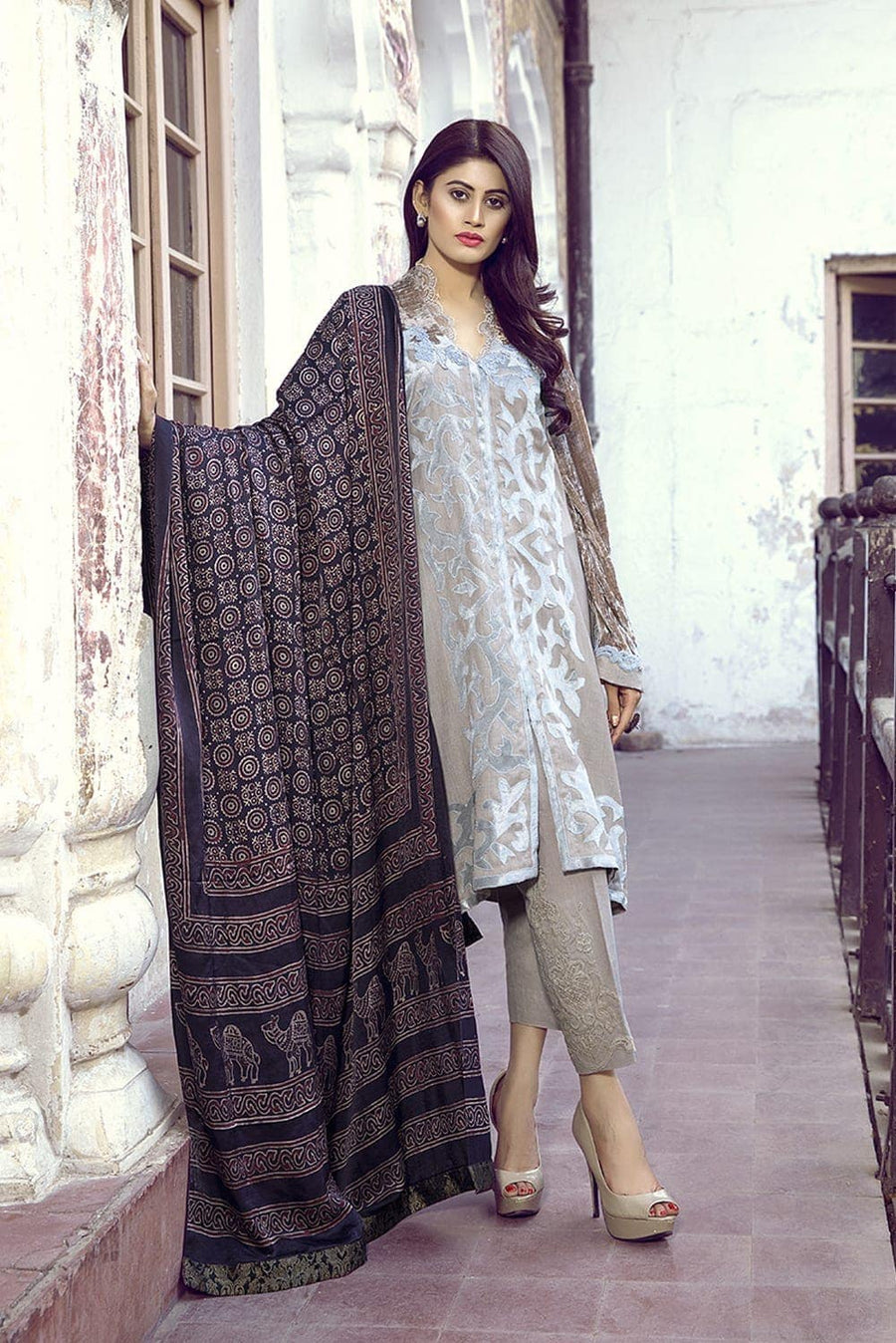 Black Ajrak Shawl